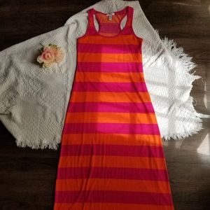 Ambiance Apparel Striped Racerback Maxi Dress